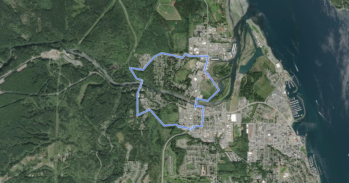 Маршрут Campbellton Loop на спутниковом снимке