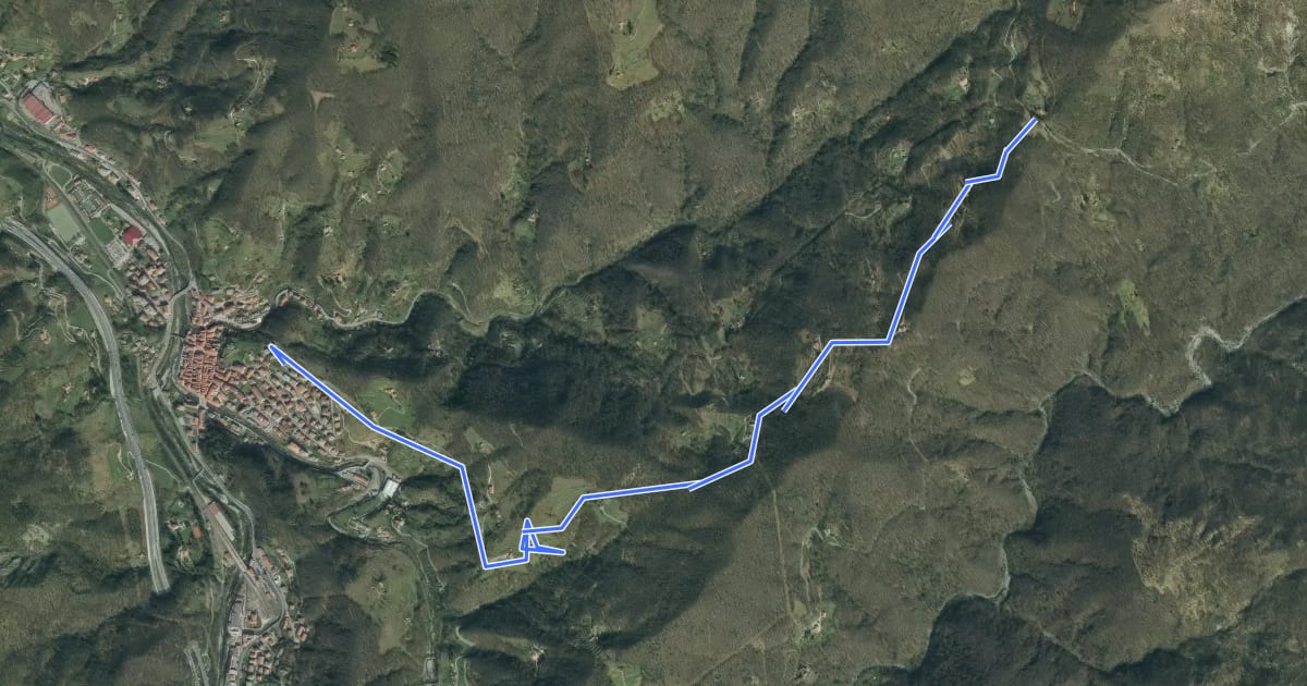 Маршрут Campo Ligure - Pian dei Rapa на спутниковом снимке