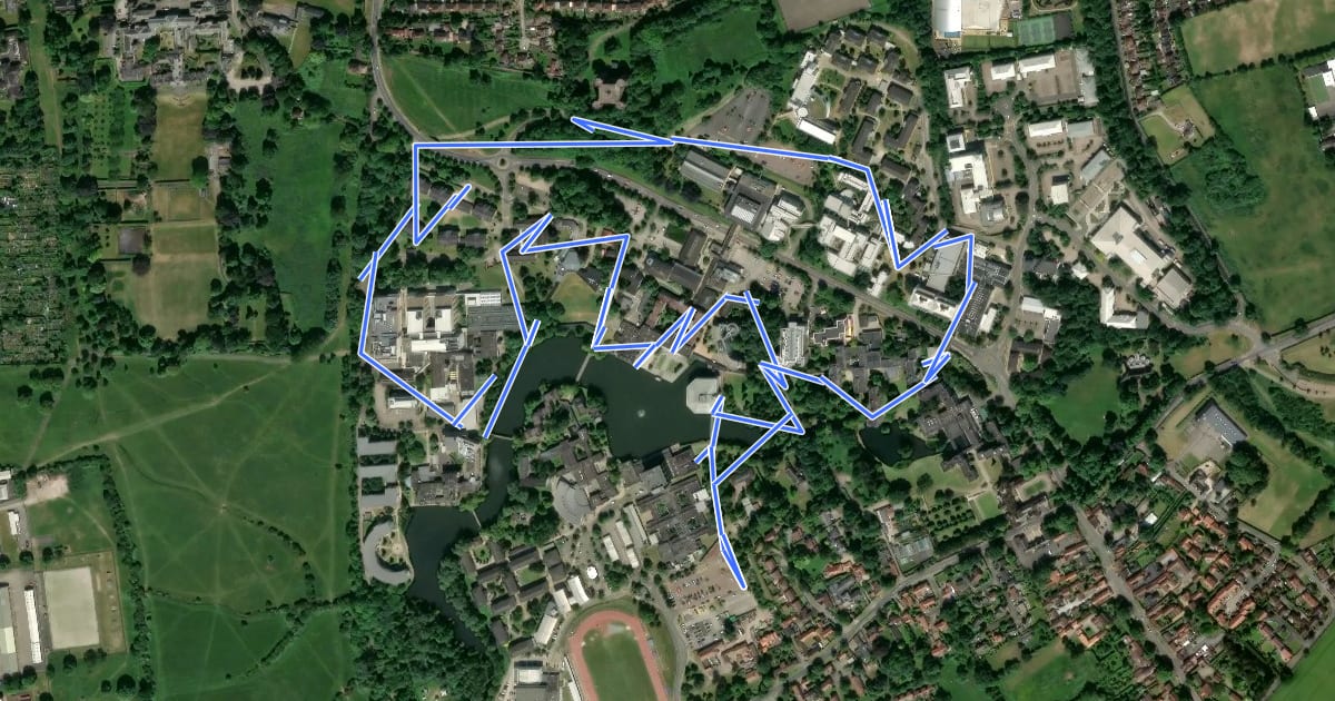 Маршрут Campus Tree Trail на спутниковом снимке
