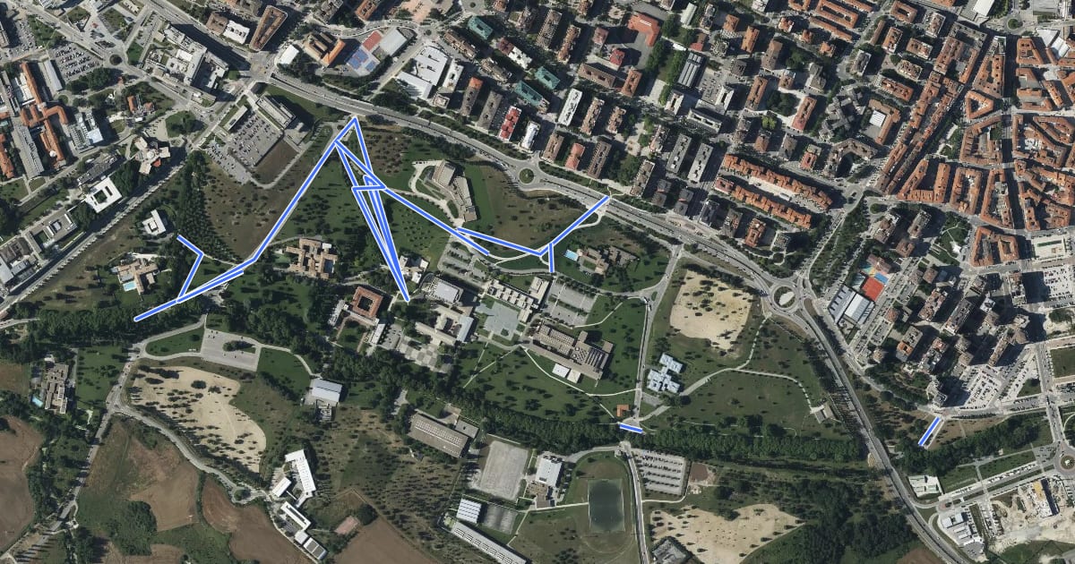 Маршрут Campus Universidad de Navarra на спутниковом снимке