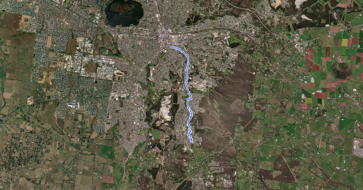 Маршрут Canadian Creek Track на спутниковом снимке