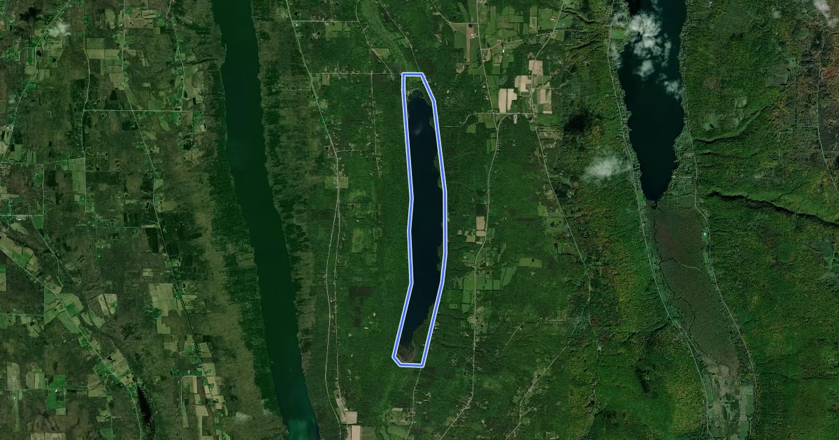 Маршрут Canadice Lake Cycling на спутниковом снимке