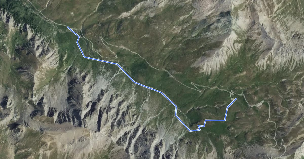 Маршрут Canal de Rouchas Frach - Refuge Agnel на спутниковом снимке