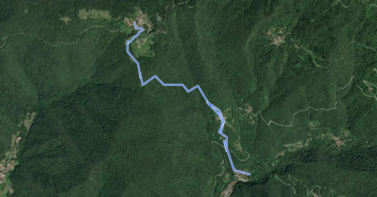 Маршрут Canal del Grivò - Porzûs на спутниковом снимке