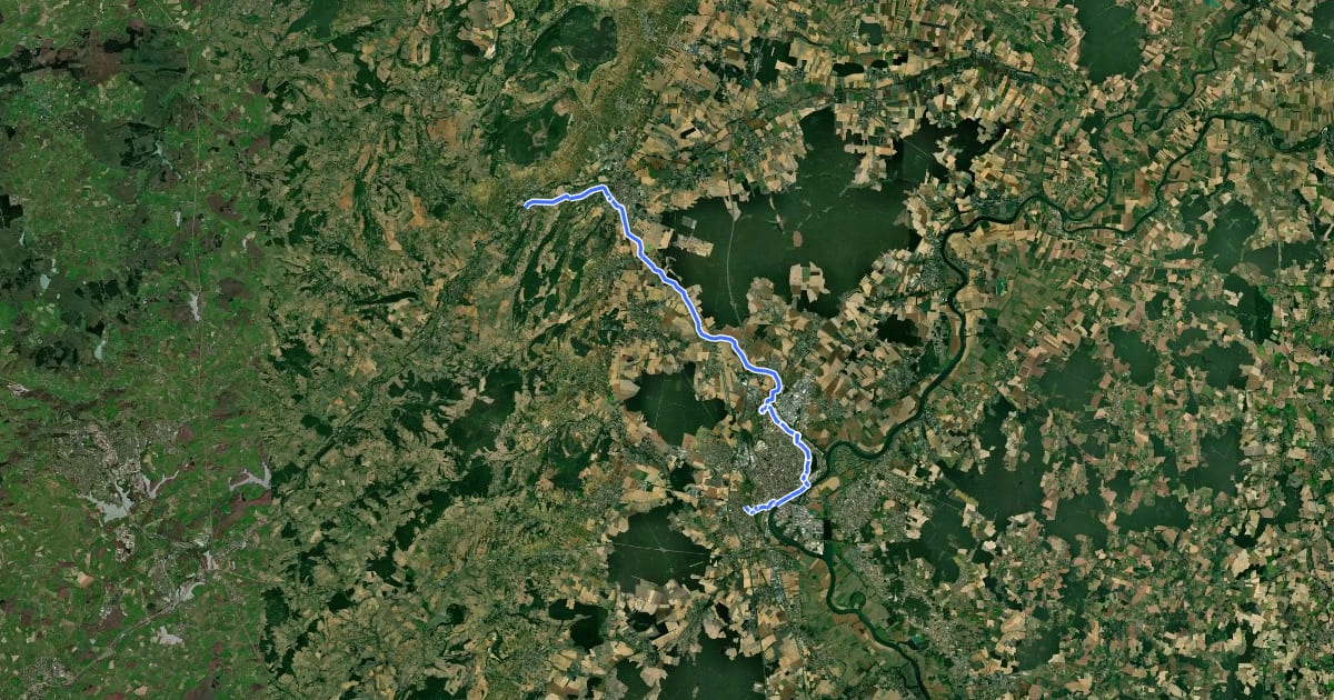 Маршрут Canal du Centre : Remigny - Chalon-sur-Saône на спутниковом снимке