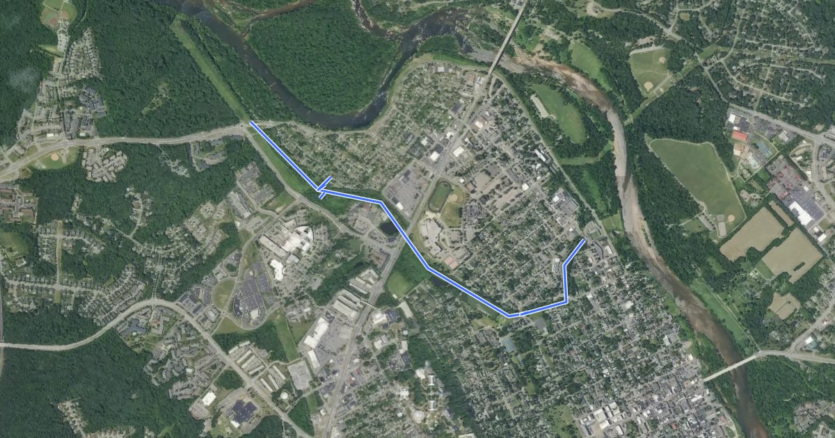 Маршрут Canal Path Trail на спутниковом снимке