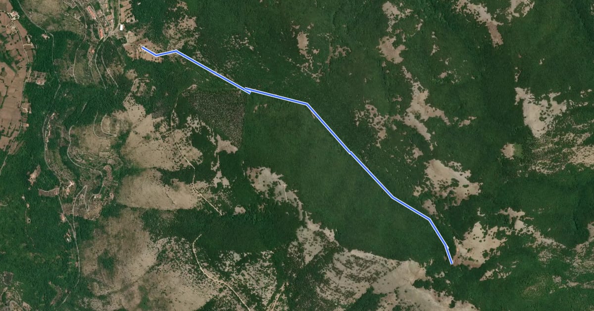 Маршрут Canale del Tasso-Monte Faggeto на спутниковом снимке