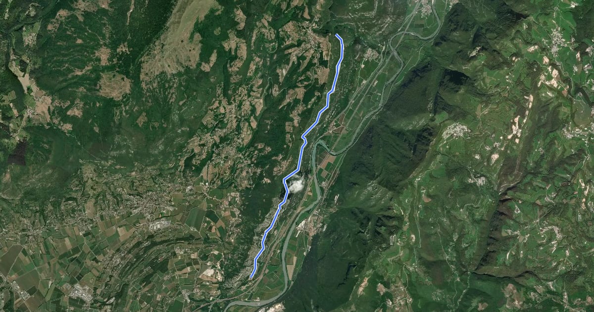 Маршрут Canale - Madonna della Corona на спутниковом снимке