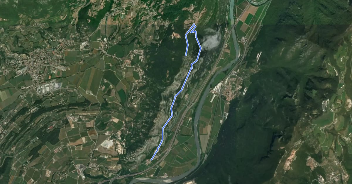Маршрут Canale-Monte Cordespino на спутниковом снимке