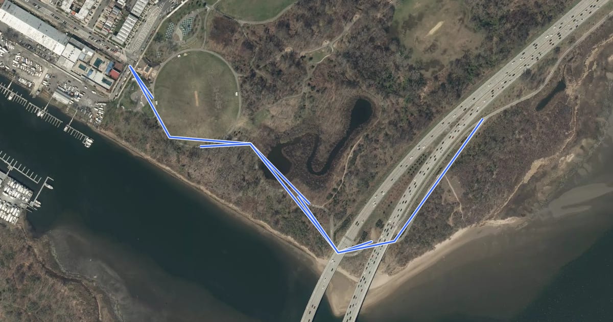Маршрут Canarsie West Trail Connector на спутниковом снимке