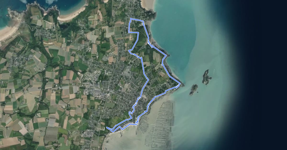 Маршрут Cancale - circuit de Port-Briac на спутниковом снимке