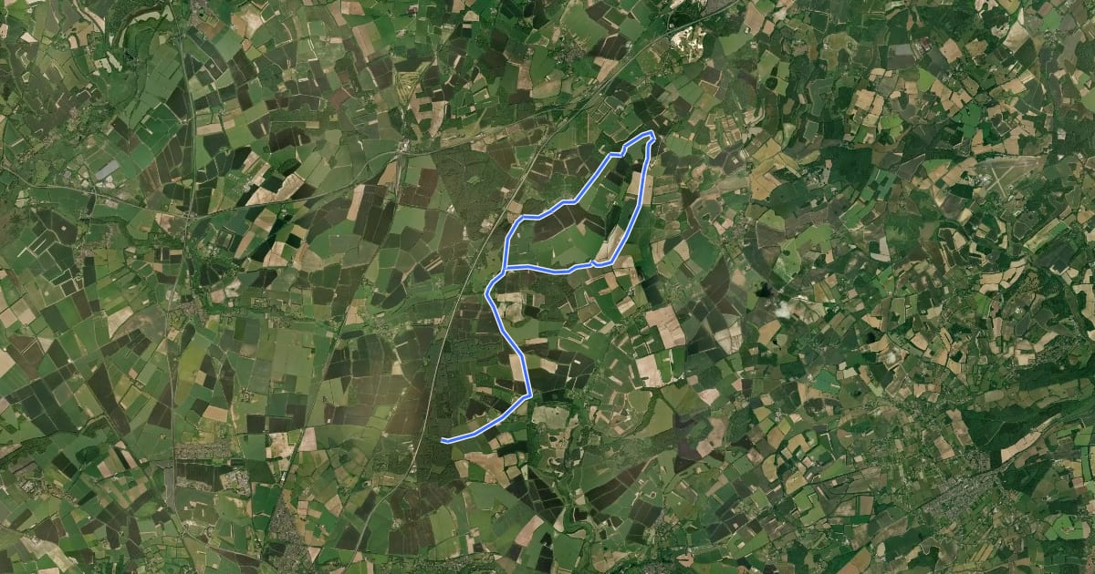 Маршрут Candovers Off Road Cycle Trail на спутниковом снимке
