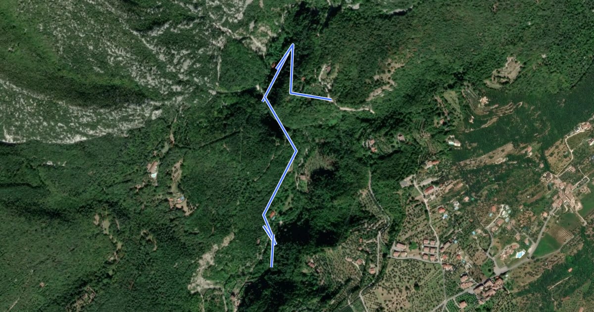 Маршрут Caneto - Gaino (Valle delle Cartiere) на спутниковом снимке