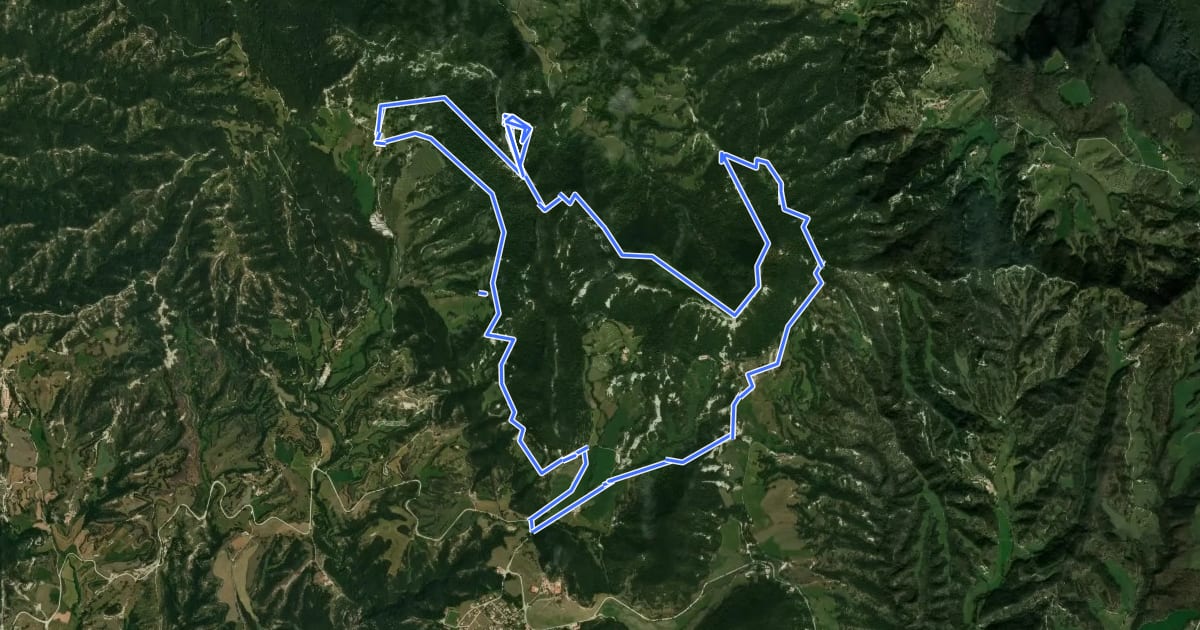 Маршрут Cantonigrós-Aiats-Santuari de Cabrera на спутниковом снимке
