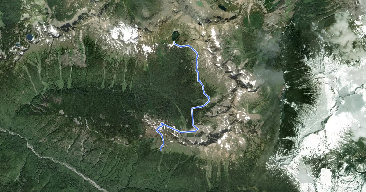 Маршрут Canyon Lake (Glacier Peak Wilderness) Trail на спутниковом снимке