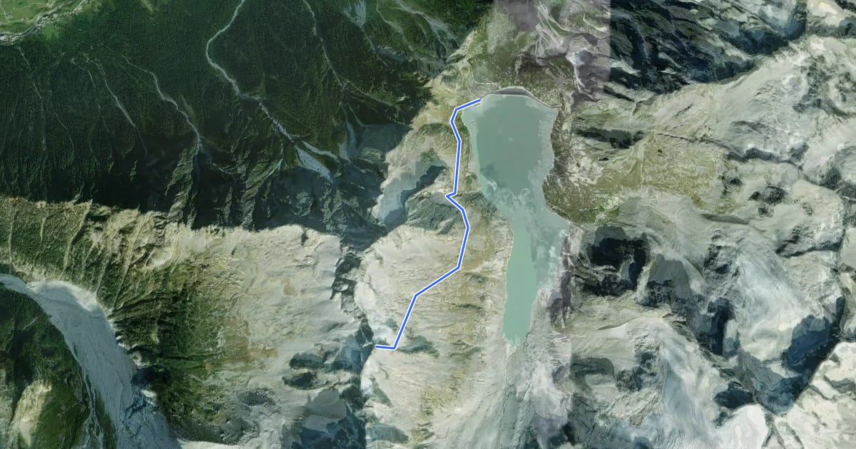 Маршрут Capanna Sciora - Albigniastausee на спутниковом снимке