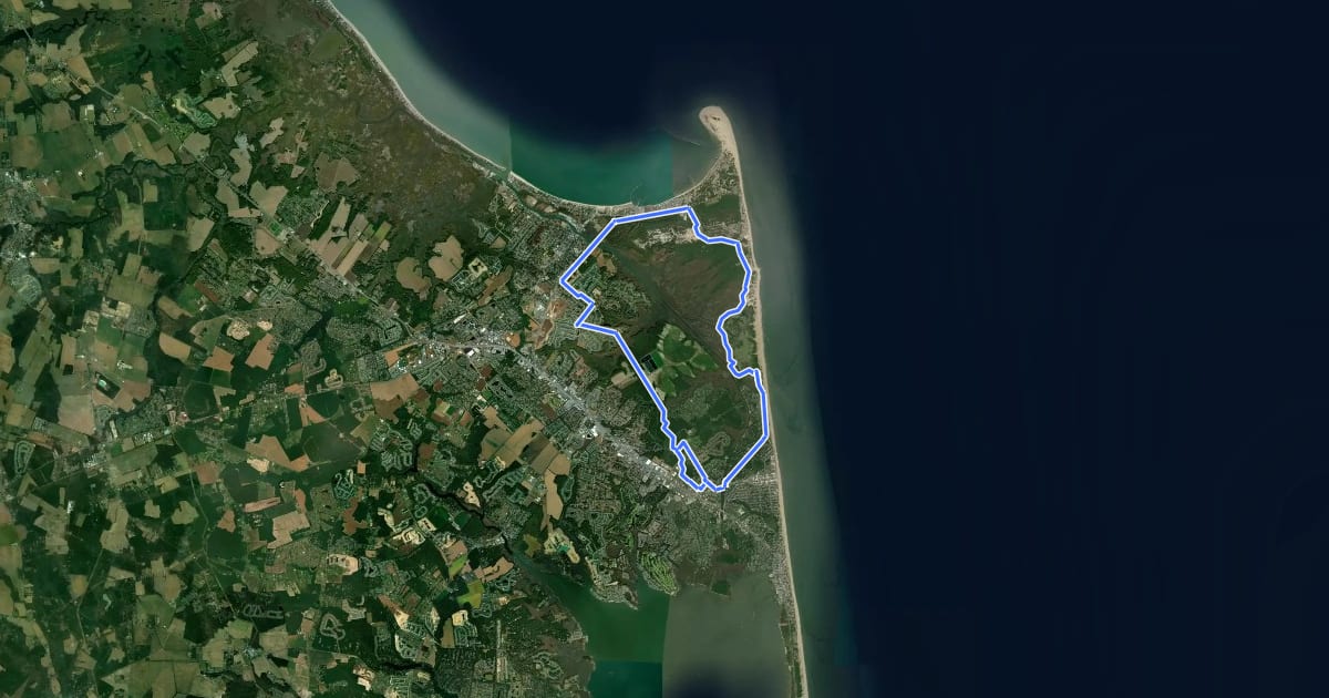 Маршрут Cape Henlopen Regional Loop на спутниковом снимке