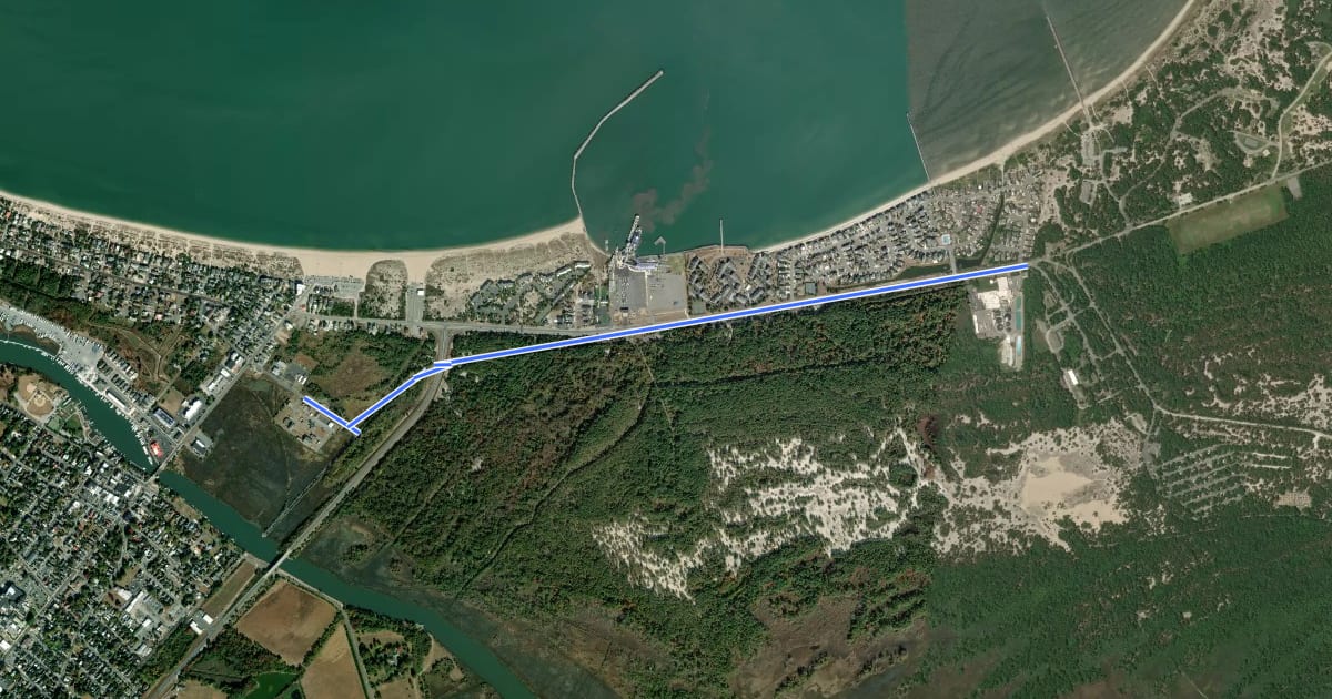 Маршрут Cape–Lewes Trail на спутниковом снимке