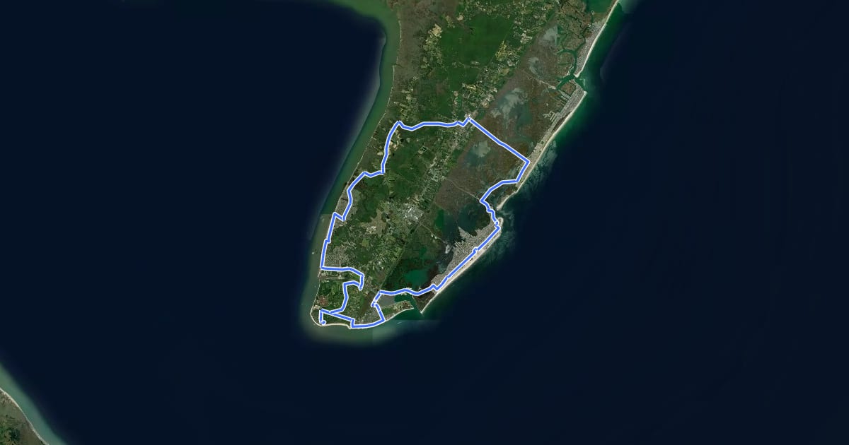 Маршрут Cape May Shoreline Ride на спутниковом снимке