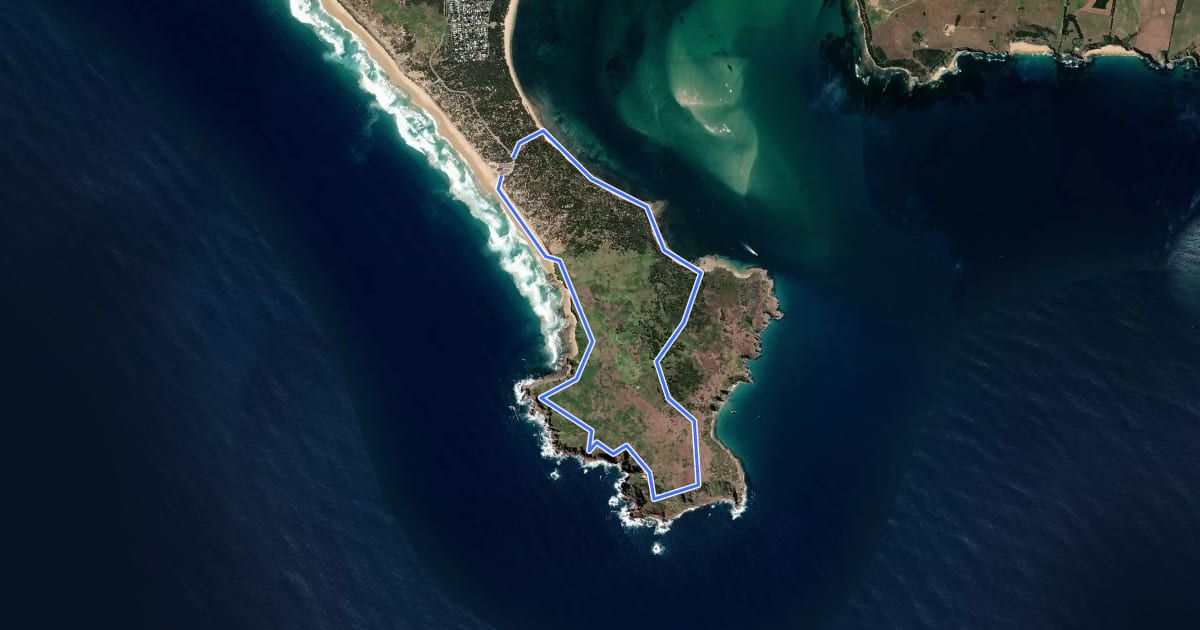 Маршрут Cape Woolamai Circuit на спутниковом снимке