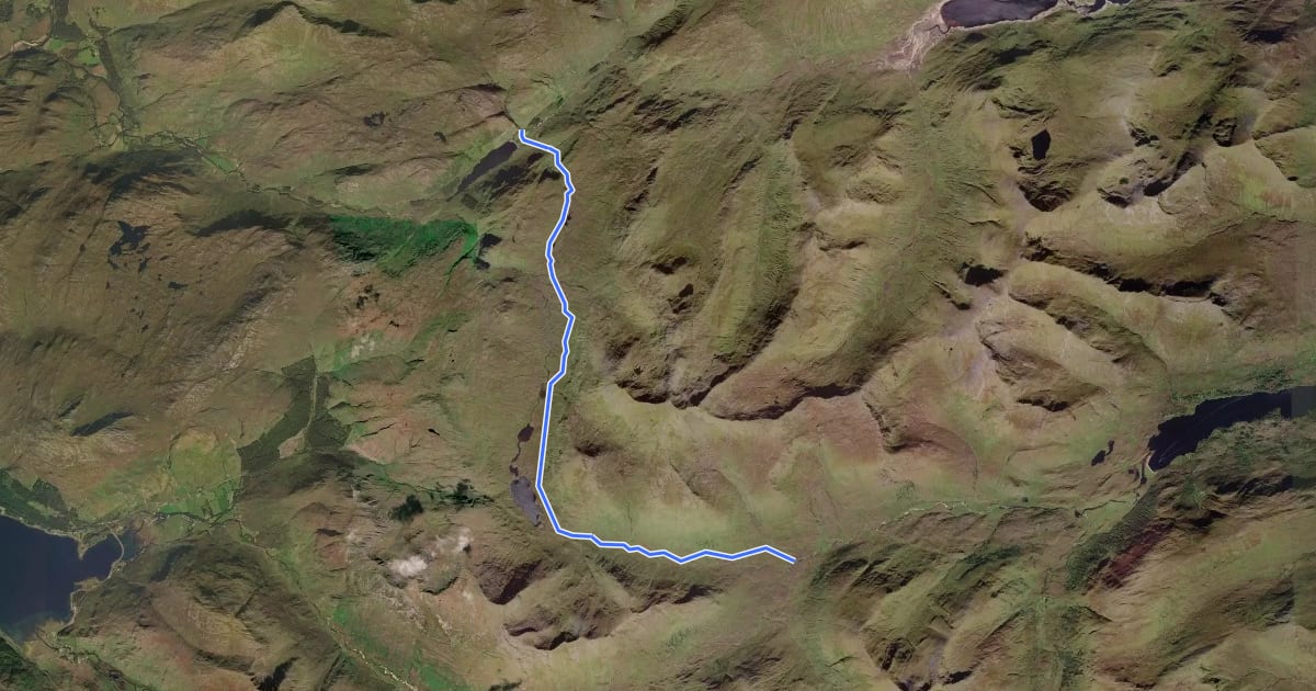 Маршрут Cape Wrath Trail (Allt Beithe - Carnoch) на спутниковом снимке