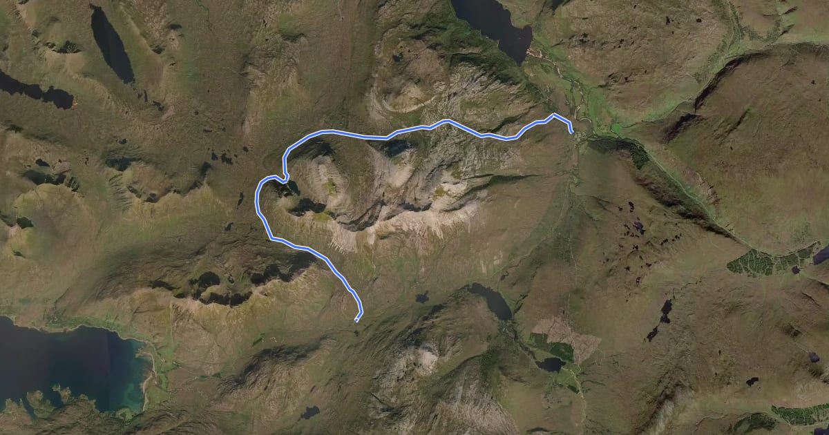 Маршрут Cape Wrath Trail (Beinn Eighe Diversion) на спутниковом снимке