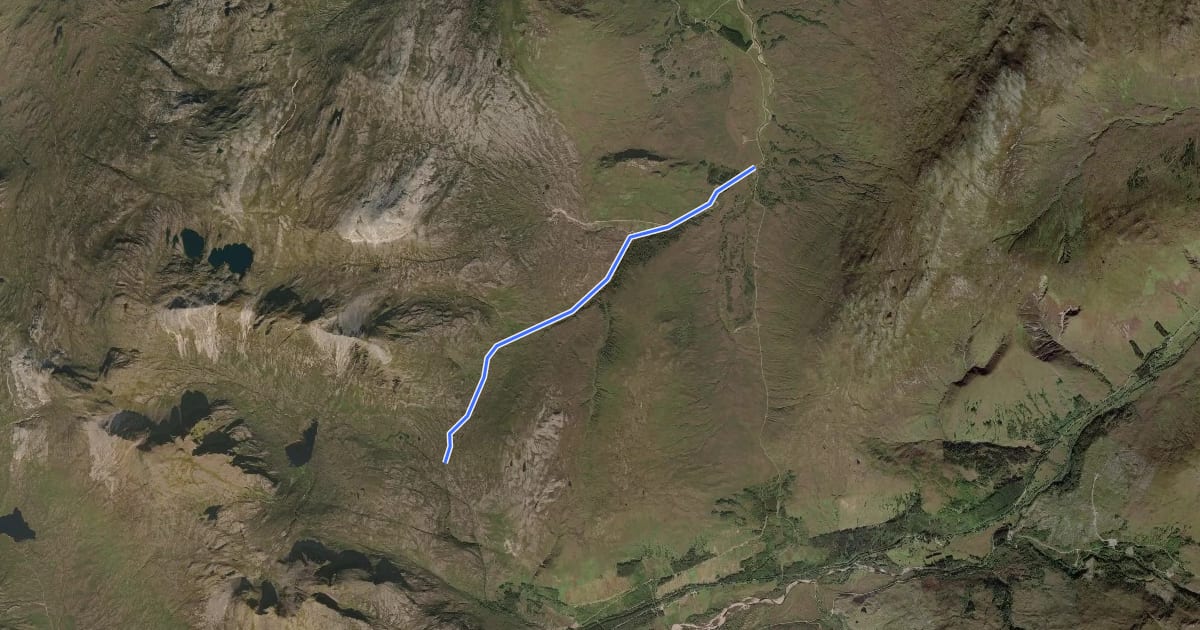 Маршрут Cape Wrath Trail (CEasan Dorcha) на спутниковом снимке