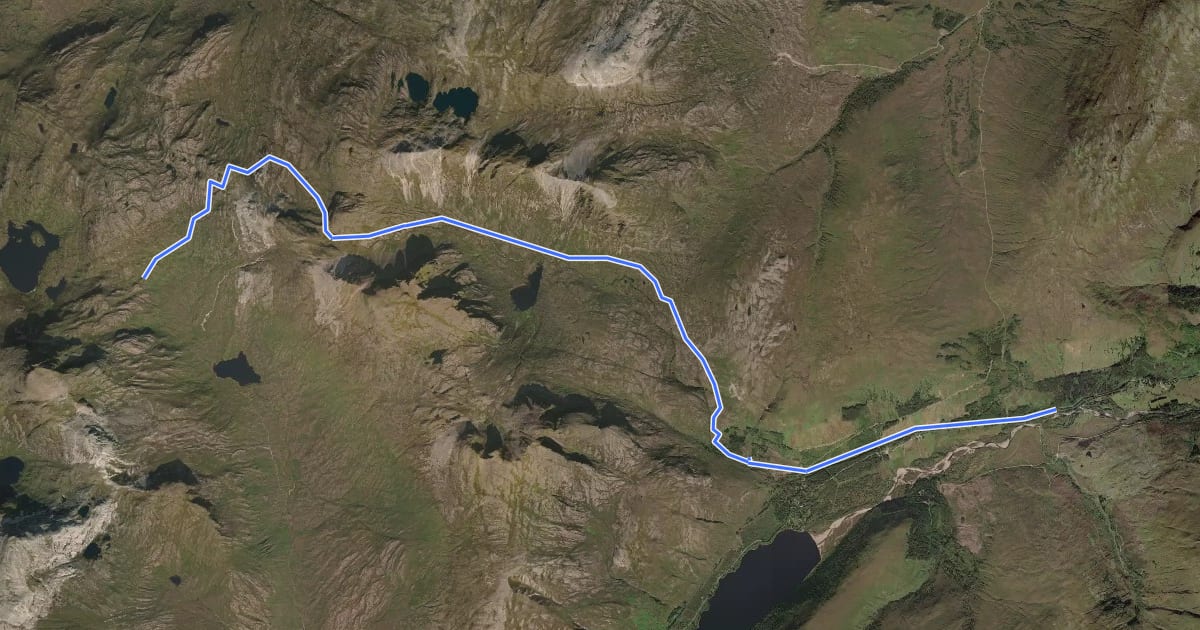 Маршрут Cape Wrath Trail (Craig-Bealach Ban) на спутниковом снимке