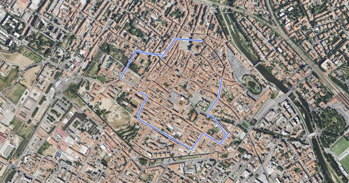 Маршрут Capire la città на спутниковом снимке