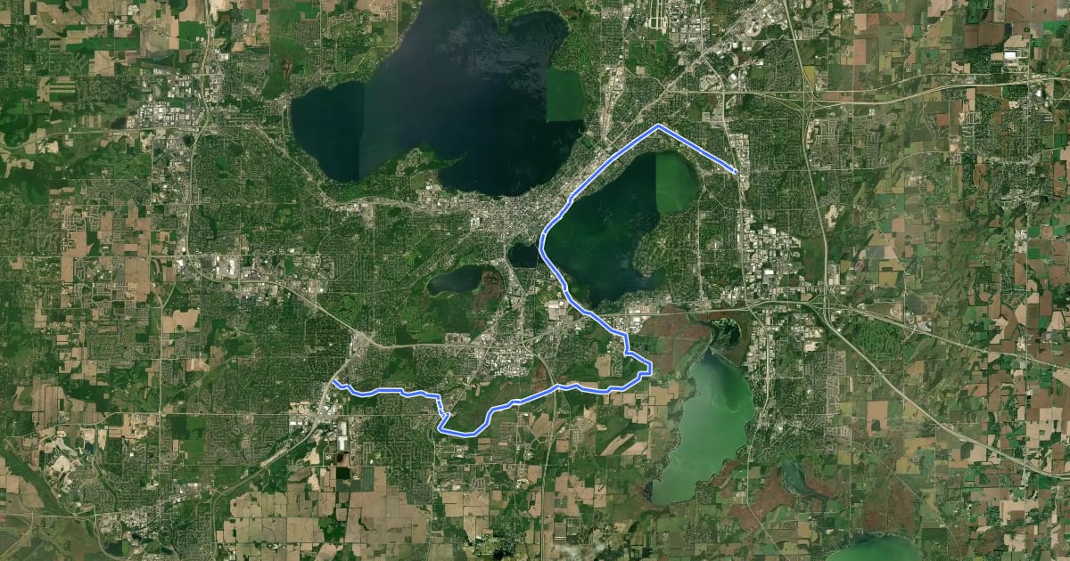 Маршрут Capital City State Trail на спутниковом снимке