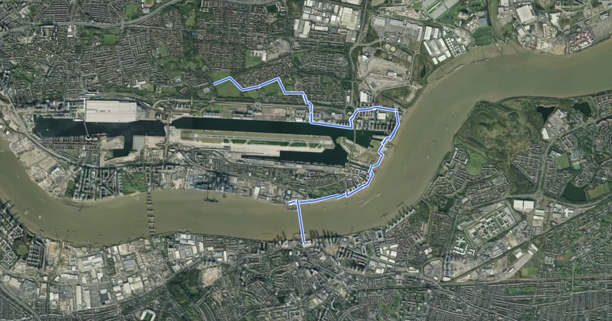 Маршрут Capital Ring (Section 15) на спутниковом снимке