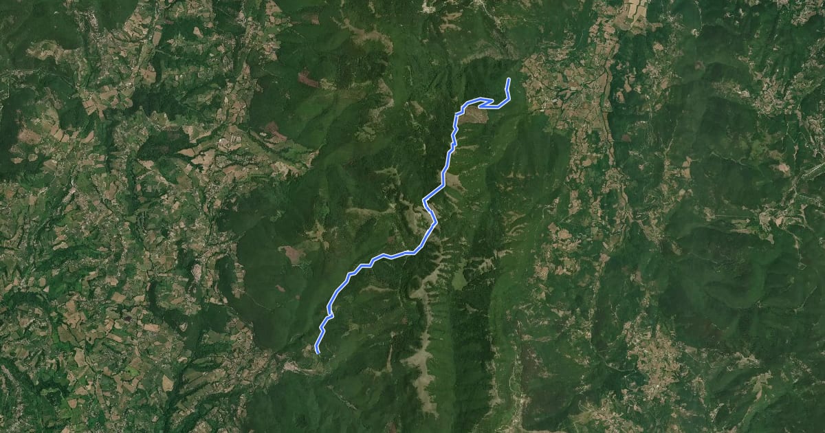 Маршрут Caprareccia delle Monache-Monte Alto-Ara Vecchia на спутниковом снимке