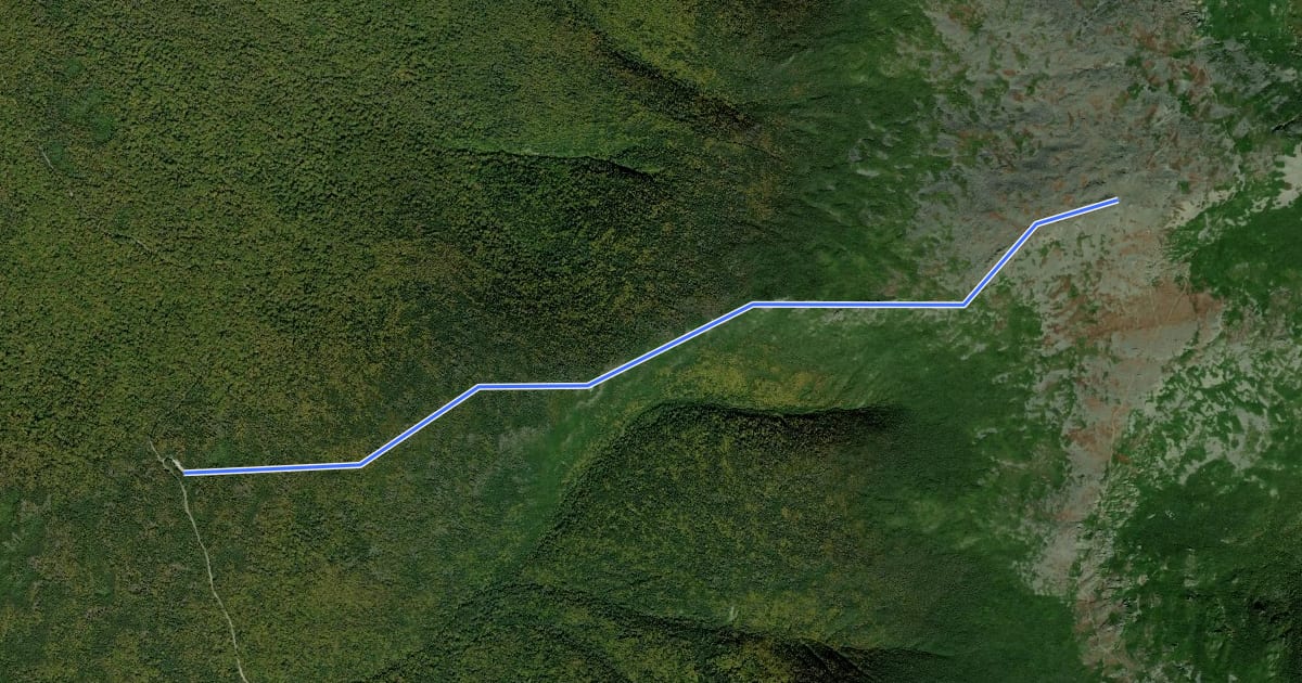 Маршрут Caps Ridge Trail на спутниковом снимке