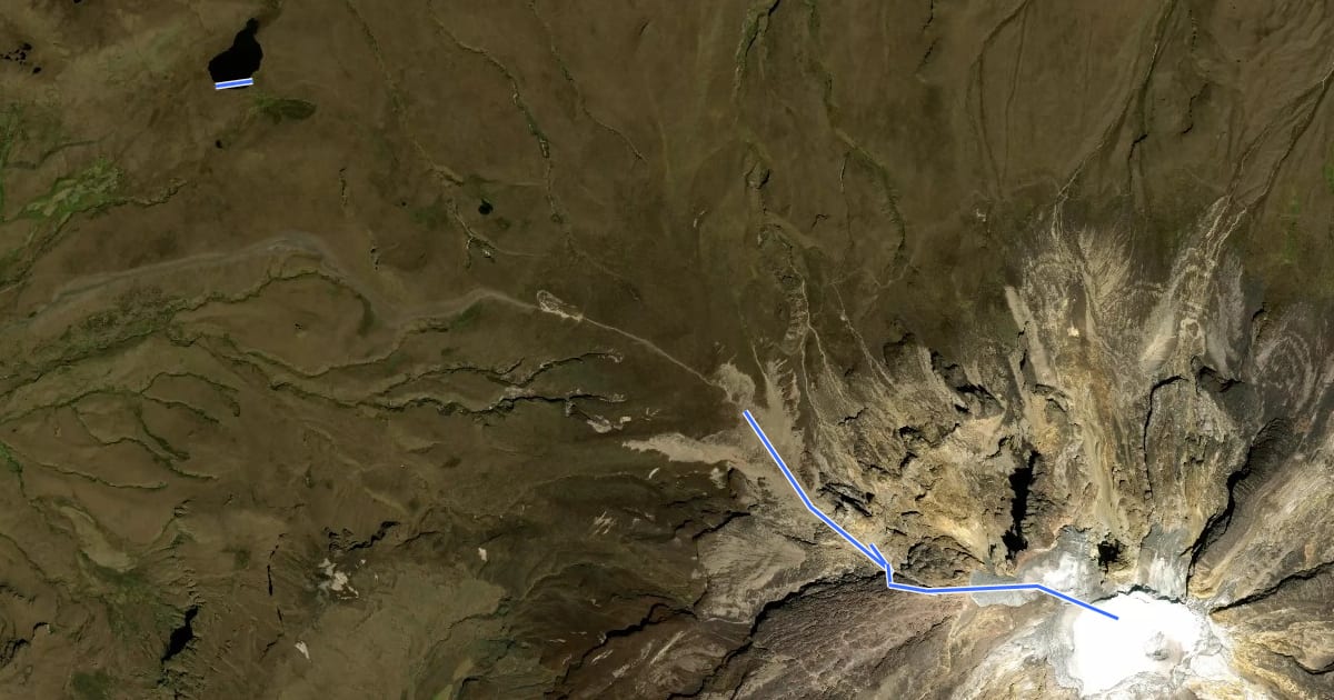 Маршрут Cara Norte por el Gusano (PD) на спутниковом снимке