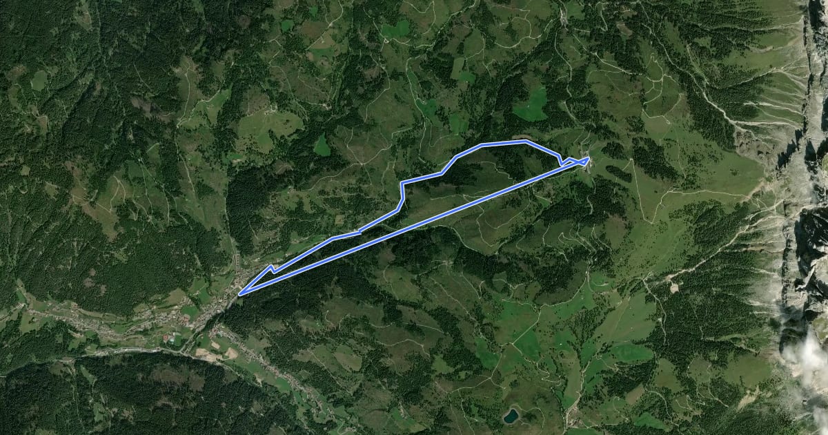 Маршрут Carezza Biketrail на спутниковом снимке