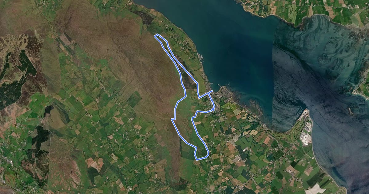 Маршрут Carlingford - Barnavave на спутниковом снимке