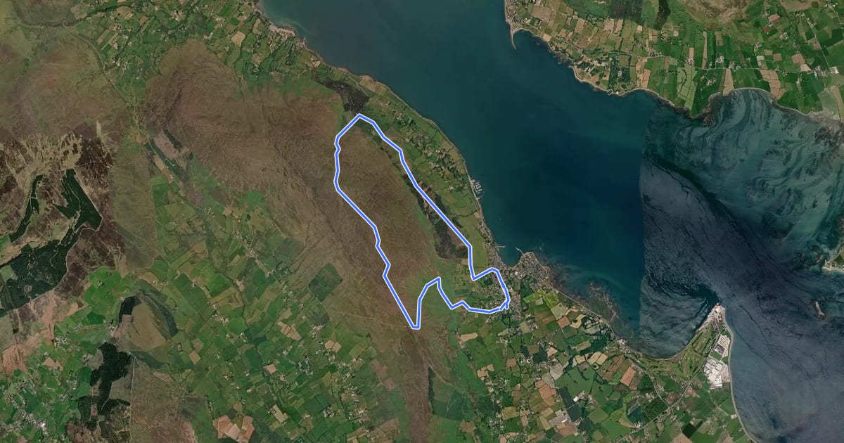 Маршрут Carlingford - Slieve Foye Mountain Loop на спутниковом снимке