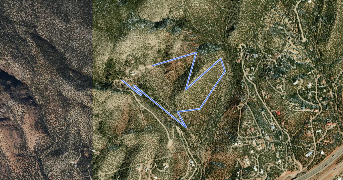 Маршрут Carlito Springs Loop Trail на спутниковом снимке