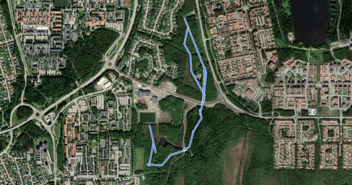 Маршрут Carlshem mountainbikespår на спутниковом снимке