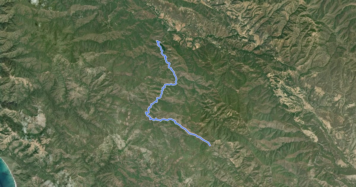 Маршрут Carmel River Trail на спутниковом снимке