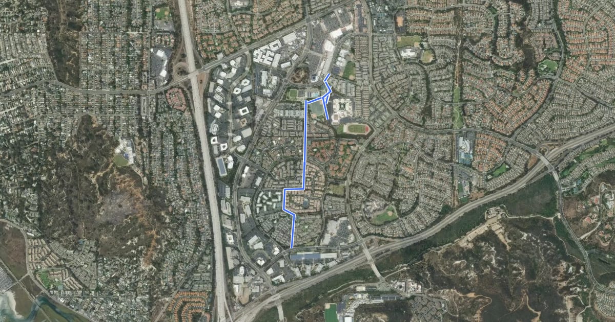 Маршрут Carmel View Bike Route на спутниковом снимке
