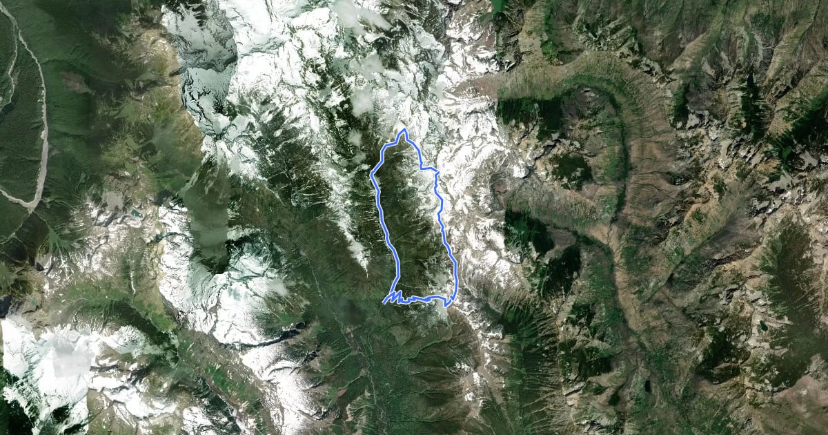 Маршрут Carne High Route Loop на спутниковом снимке