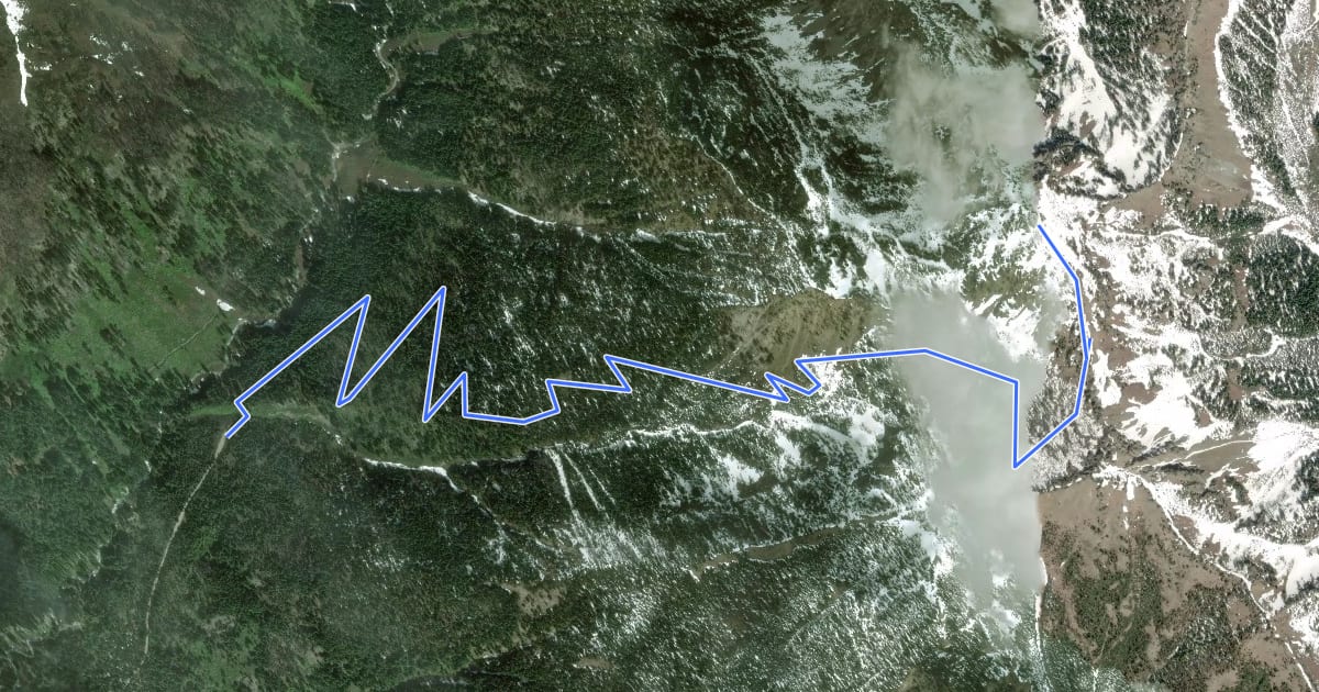 Маршрут Carne Mountain Trail на спутниковом снимке