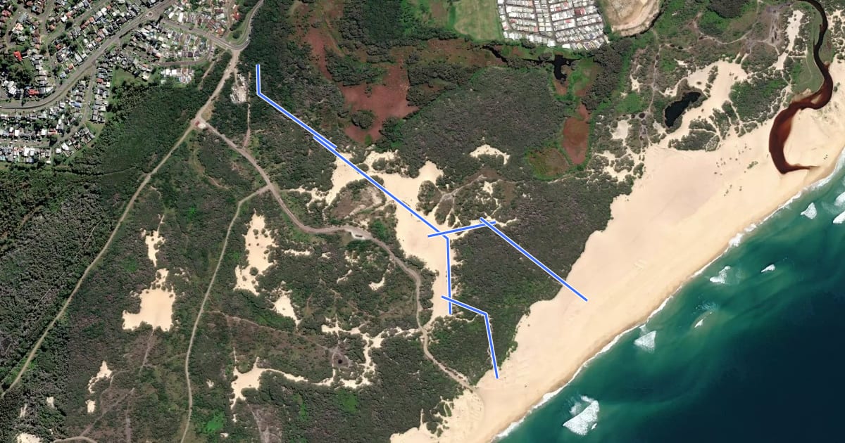 Маршрут Carol's Beach Walk на спутниковом снимке