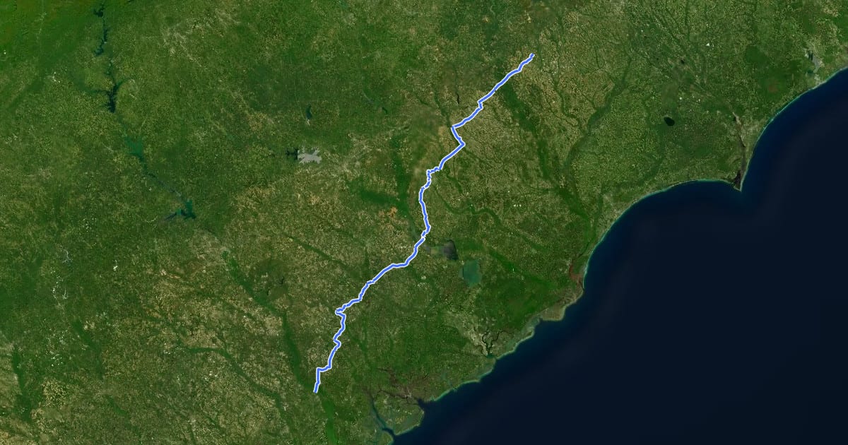 Маршрут Carolina Connector на спутниковом снимке