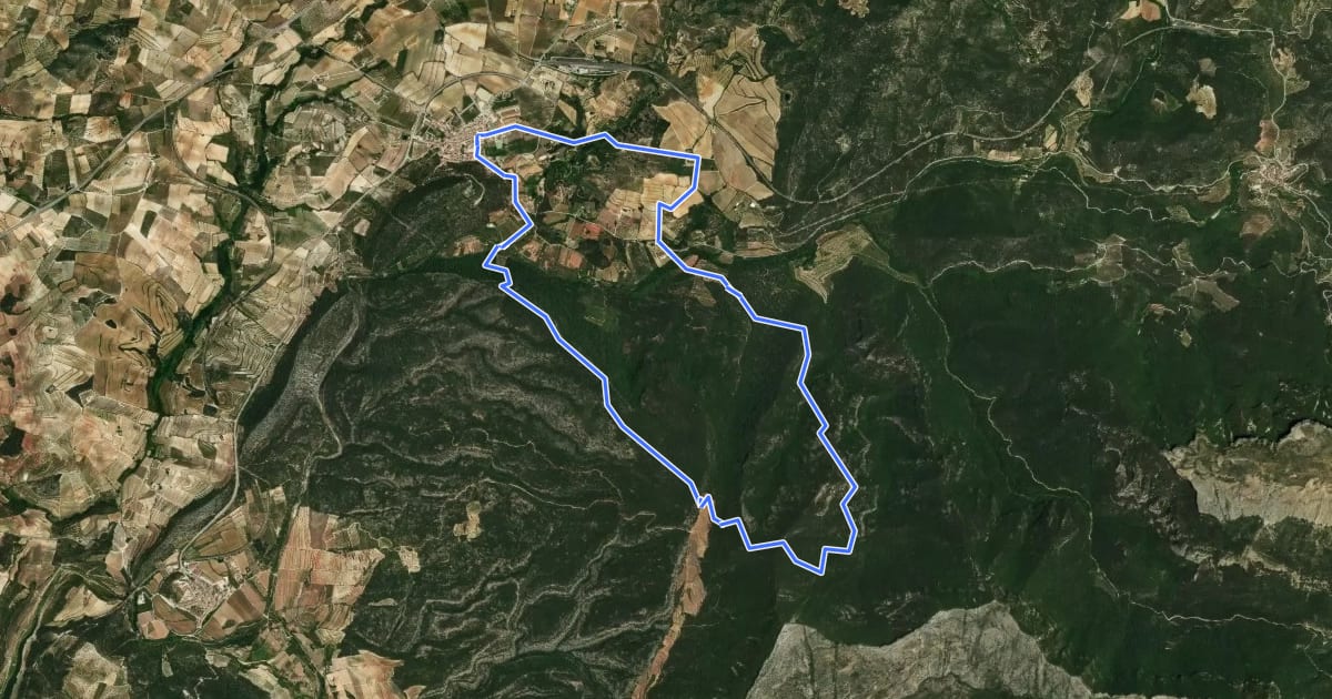 Маршрут Carrerada de les Taules. Marçà на спутниковом снимке
