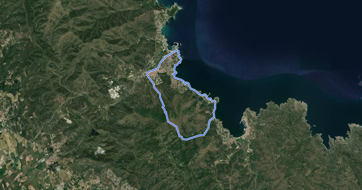 Маршрут Carrerada de Sant Pere de Rodes на спутниковом снимке