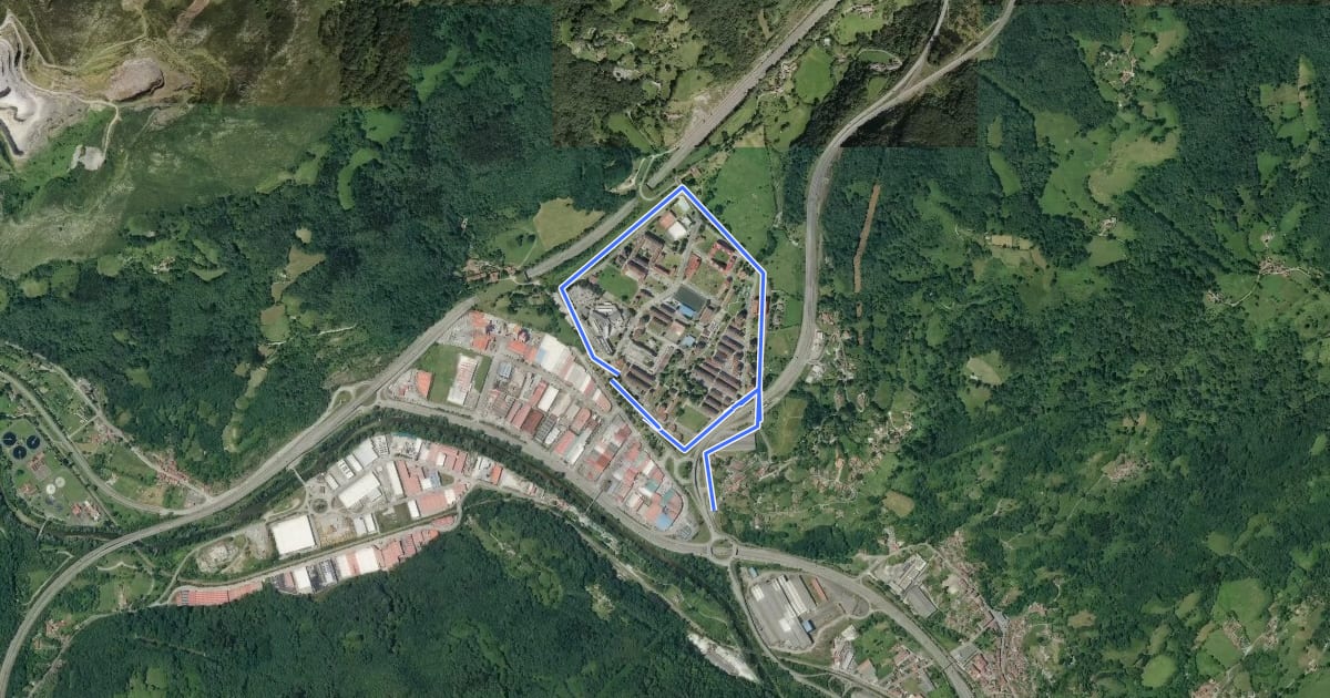 Маршрут Carril bici de Riañu на спутниковом снимке