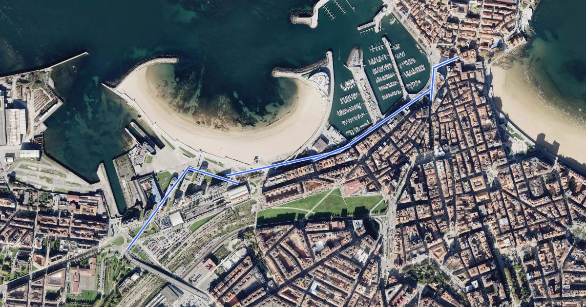 Маршрут Carril bici Poniente - Centro на спутниковом снимке