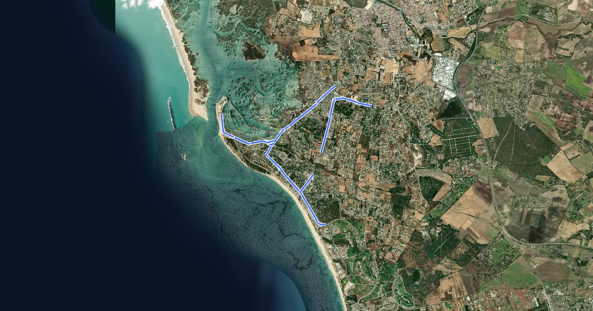 Маршрут Carriles bici de Chiclana de la Frontera на спутниковом снимке